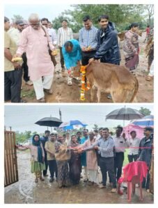 बालोद जिले के एकमात्र गौधाम का भर्रीटोला में शुभारंभ, जनपद सदस्य मंजू संजय बैस एवं आशा आर्य ने किया लोकार्पण।
